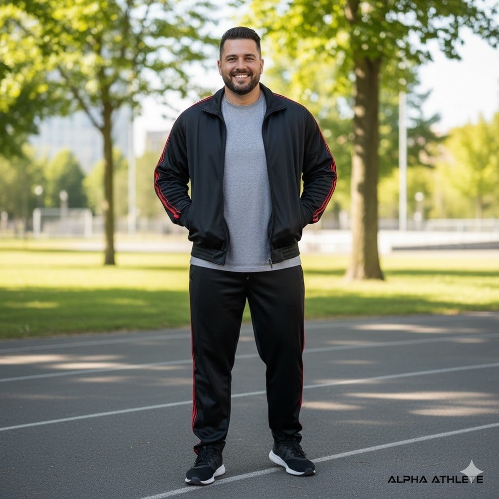 Victory Outfitters Men Black Red Track Jacket‎ Full Zip Athleisure Size XXL